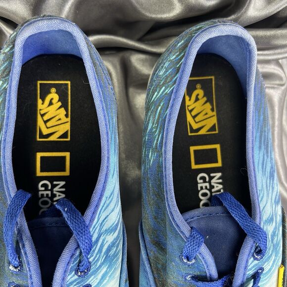 Vans Unisex National Geographic Blue Ocean Print Lace-Up Low Top Shoes M 7.5/W 9 - Picture 15 of 16